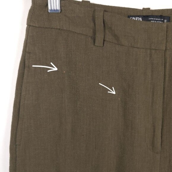 NWOT ZARA LINEN Blend Wide Leg Knit Pants Trousers Crop 2753/220/505 MEDIUM - Picture 10 of 13